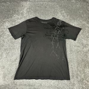 Vintage Monarchy T-Shirt Mens XL Made in USA Black Distressed 00's Graphic Print